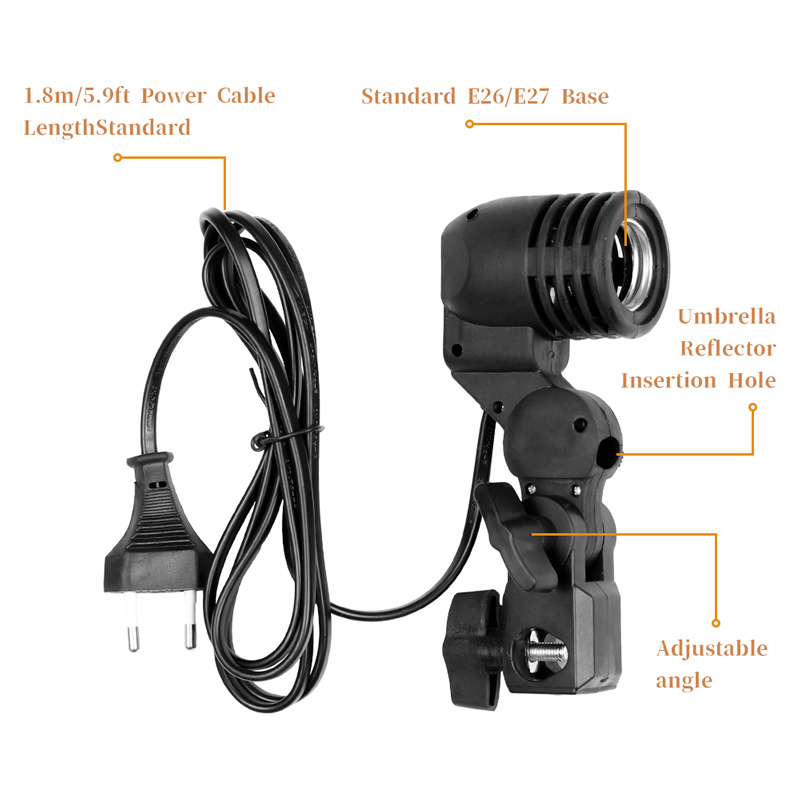 1.8m 케이블 코드 전구 스탠드 E26 / E27 A - Photography Umbrella Light 리뷰 및 가격