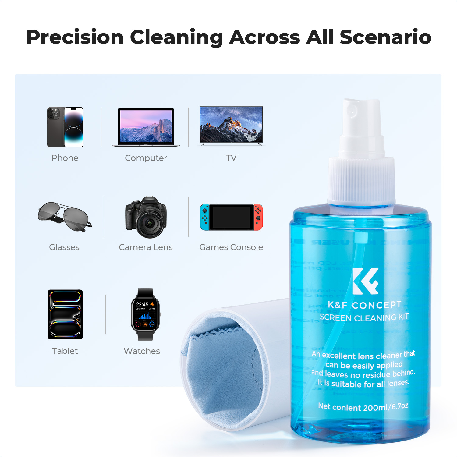 K&F CONCEPT 200ML 스크린 클리너 스프레이 - Lens Cleaning Kit 리뷰 및 가격