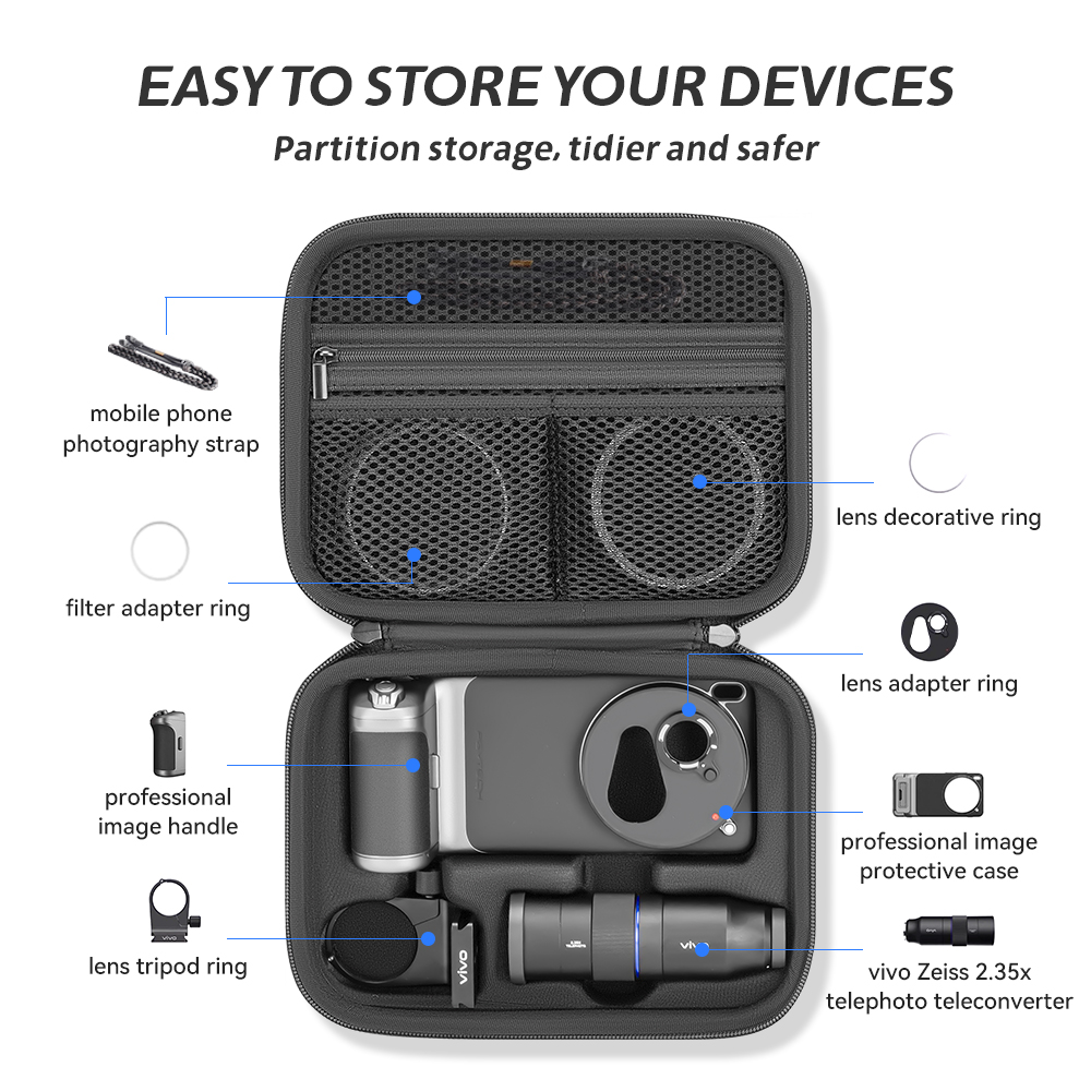 XFJI 보관 가방 케이스 PU 가죽 내충격 하드 쉘  - Photography Kit Vivo X300 리뷰 및 가격