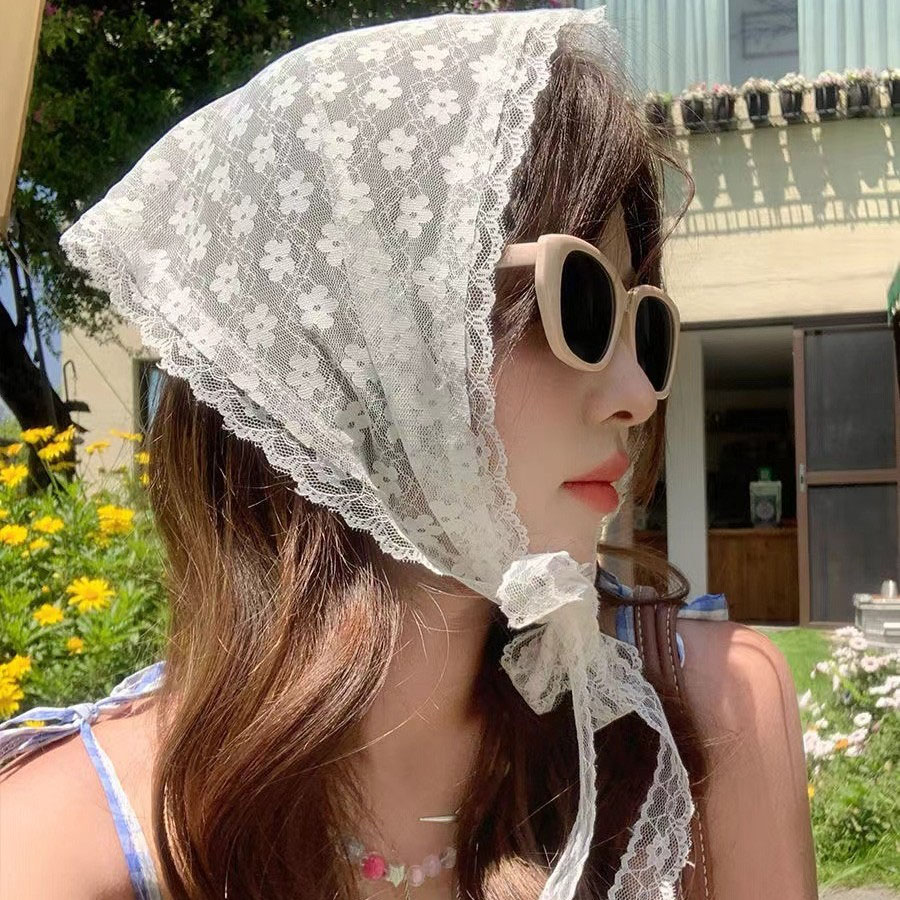 1PC 삼각형 레이스 스카프 화이트 스위트 레이스 터번 - Photography Triangle 리뷰 및 가격